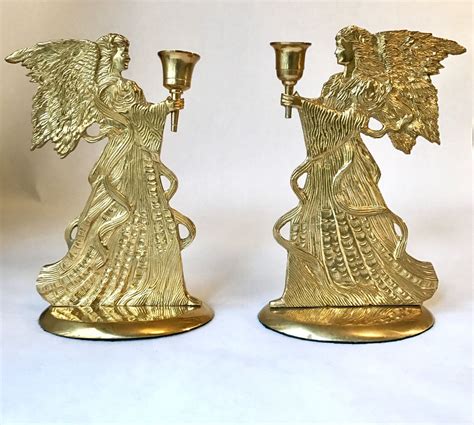 Brass angel candle holder